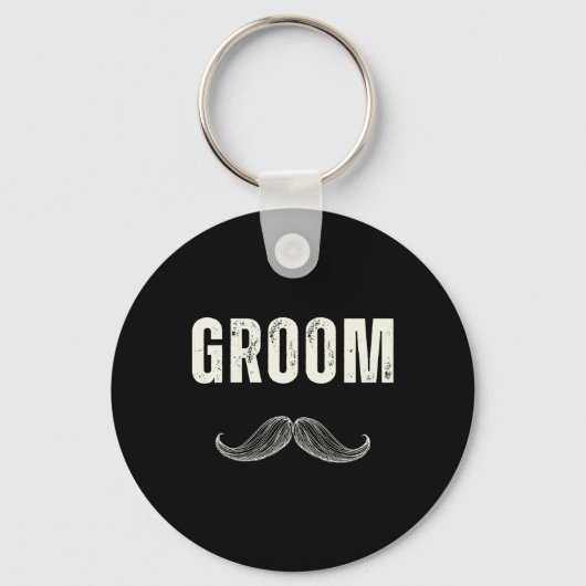 Bruidegom kostuum met snor - Groom's Party Sleutelhanger (Voorkant)