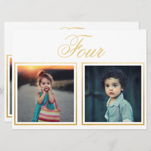 Bruidegom Leeftijd Elegant Klasse Gouden Tafel Num Kaart (Voorkant / Achterkant)