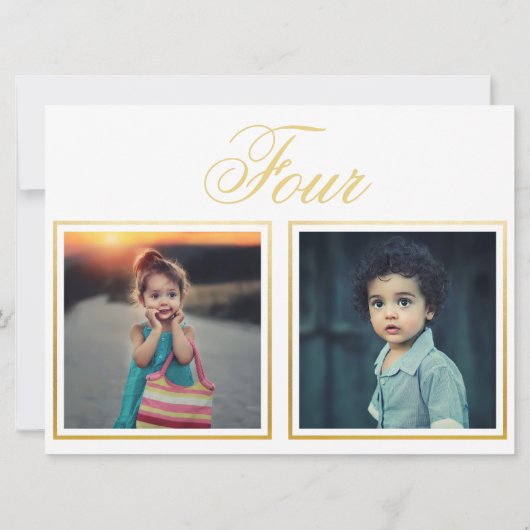 Bruidegom Leeftijd Elegant Klasse Gouden Tafel Num Kaart (Achterkant)