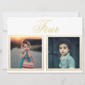 Bruidegom Leeftijd Elegant Klasse Gouden Tafel Num Kaart (Voorkant)