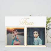 Bruidegom Leeftijd Elegant Klasse Gouden Tafelnumm Kaart (Staand voorkant)