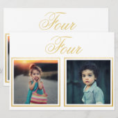 Bruidegom Leeftijd Elegant Klasse Gouden Tafelnumm Kaart (Voorkant / Achterkant)