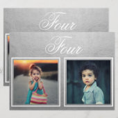 Bruidegom Leeftijd Elegant Klasse Zilver Tafelnumm Kaart (Voorkant / Achterkant)