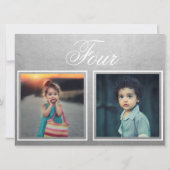 Bruidegom Leeftijd Elegant Klasse Zilver Tafelnumm Kaart (Achterkant)