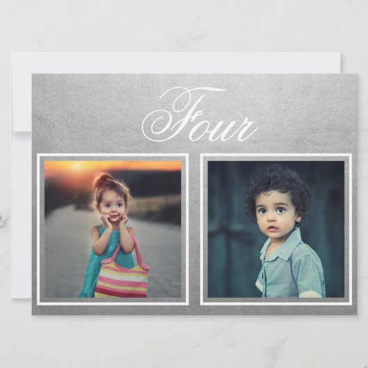 Bruidegom Leeftijd Elegant Klasse Zilver Tafelnumm Kaart (Voorkant)