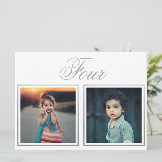 Bruidegom Leeftijd Elegant Klasse Zilver Tafelnumm Kaart (Staand voorkant)