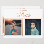 Bruidegom Leeftijd Elegant Roze Gouden Tafelnummer (Voorkant / Achterkant)