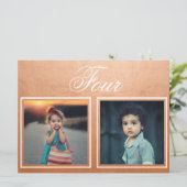 Bruidegom Leeftijd Elegant Roze Gouden Tafelnummer (Staand voorkant)