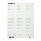 bruidegom liefde bleek groen contactadres etiket (Full Sheet)