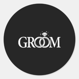 Bruidegom Mannen Trouwdag vrijgezellenfeest Ronde Sticker