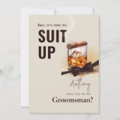 Bruidegom met drank, bourbon, sigaar, smoking kaart (Voorkant)