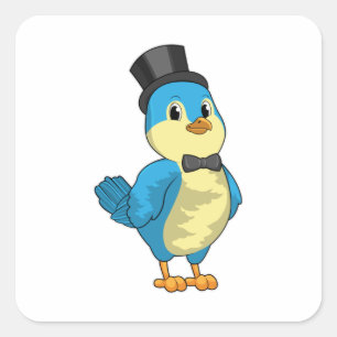 Bruidegom met lint vierkante sticker