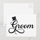 Bruidegom met pet, tekstontwerp voor woordkunst briefkaart (Voorkant / Achterkant)