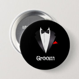 Bruidegom met Tuxedo Shirt Ronde Button 7,6 Cm