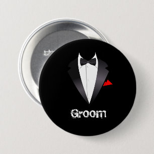 Bruidegom met Tuxedo Shirt Ronde Button 7,6 Cm