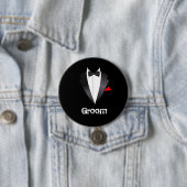 Bruidegom met Tuxedo Shirt Ronde Button 7,6 Cm (In situ)
