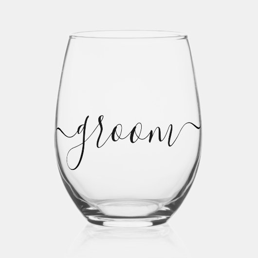 Bruidegom Minimalist Wijnglas Zonder Voet (Voorkant)