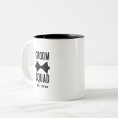 bruidegom | Modern Bachelor Groomsman Stylish Co Tweekleurige Koffiemok (Voorkant links)