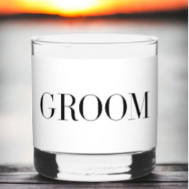 Bruidegom Modern Gepersonaliseerd Minimalistisch  Whisky Glas