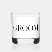 Bruidegom Modern Gepersonaliseerd Minimalistisch Whisky Glas (Voorkant)