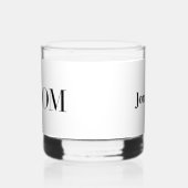 Bruidegom Modern Persoonlijk Minimalistisch Whisky Glas (Links)