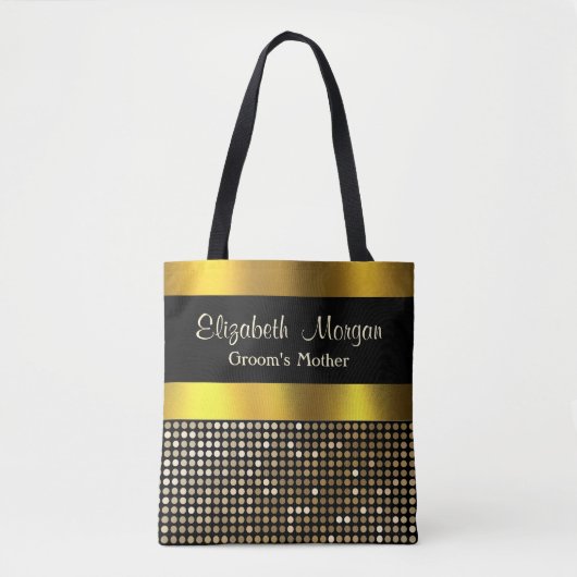 bruidegom Moeder Elegant Classy Goud Damask In rel Tote Bag (Voorkant)