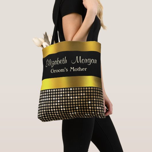 bruidegom Moeder Elegant Classy Goud Damask In rel Tote Bag (Dichtbij)