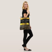 bruidegom Moeder Elegant Classy Goud Damask In rel Tote Bag (Op model)