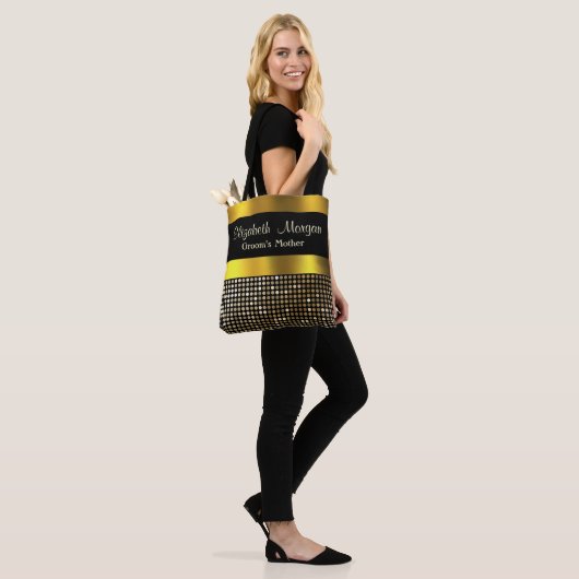 bruidegom Moeder Elegant Classy Goud Damask In rel Tote Bag (Op model)
