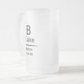 Bruidegom Monogram Geslepen Glas Bierpul Matglas Bierpul (Voorkant links)