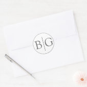 bruidegom Monogram grijs bruiloft gunst Stickers (Envelop)