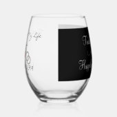 bruidegom Monogram Zwart Two Tone Wijnglas Zonder Voet (Links)
