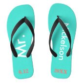 bruidegom Mr Turquoise Blue Teenslippers (Voetbed)
