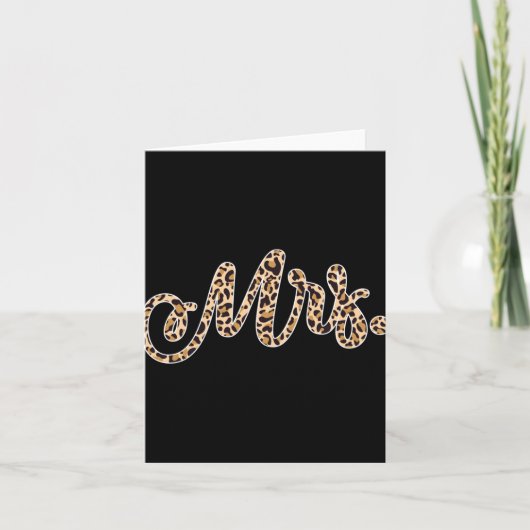 bruidegom Mrs Leopard Print Wedding Matching Cou Kaart (Voorkant)