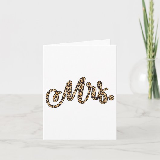 bruidegom Mrs Leopard Print Wedding Matching Cou Kaart (Voorkant)