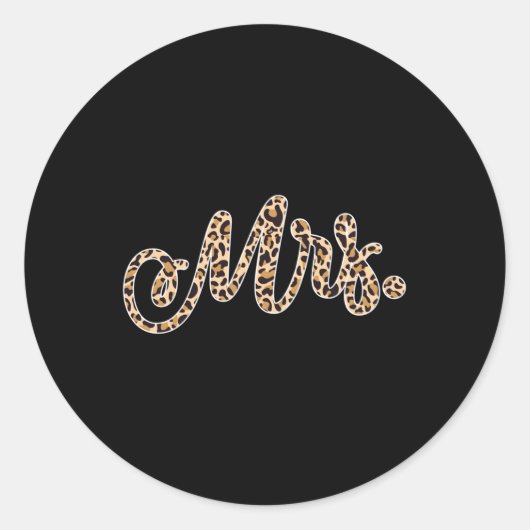 bruidegom Mrs Leopard Print Wedding Matching Cou Ronde Sticker (Voorkant)