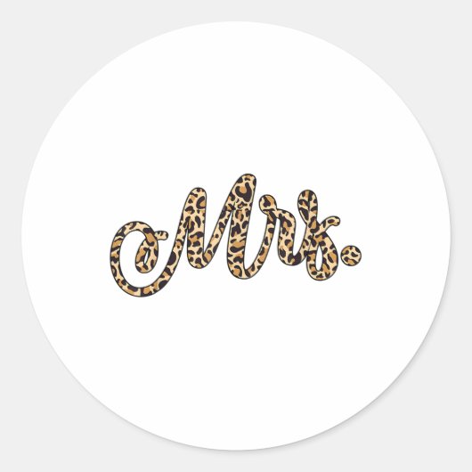 bruidegom Mrs Leopard Print Wedding Matching Cou Ronde Sticker (Voorkant)