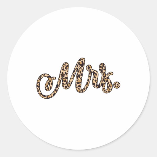 bruidegom Mrs Leopard Print Wedding Matching Cou Ronde Sticker (Voorkant)