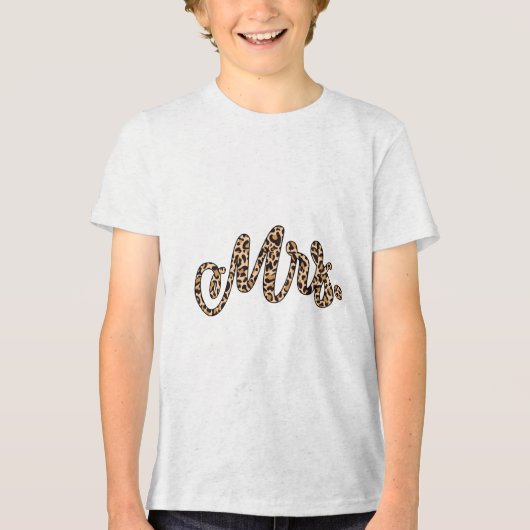 bruidegom Mrs Leopard Print Wedding Matching Cou Tri-Blend Shirt (Voorkant)
