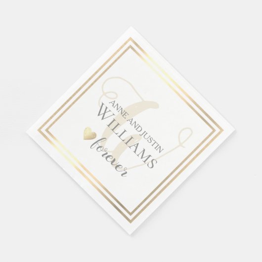 bruidegom namen/achternaam liefde voor eeuwig brui servet (Hoek)