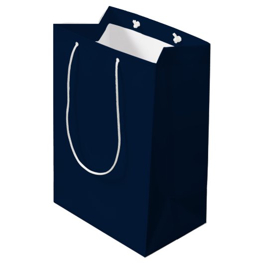 Bruidegom Navyblauw Elegante Moderne Geschenken Tr Medium Cadeauzakje (Achterkant Gekanteld)