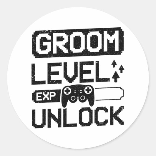 Bruidegom Niveau Ontgrendel Bachelorfeest Ronde Sticker (Voorkant)
