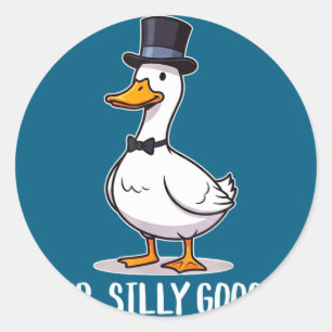 Bruidegom om trouw te zijn domme bruidegom ganzen ronde sticker