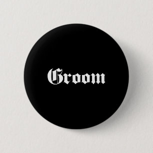 Bruidegom Oud School Design - Bachelorfeest - Trou Ronde Button 5,7 Cm