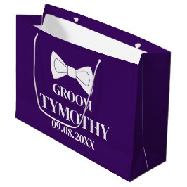 Bruidegom Paars Elegant Modern Cadeaus Huwelijk Groot Cadeauzakje