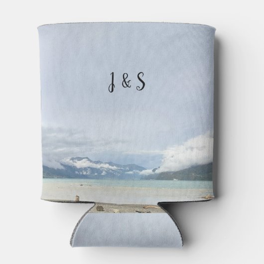 bruidegom rustieke berg strand bruiloft blikjeskoeler (Achterkant)