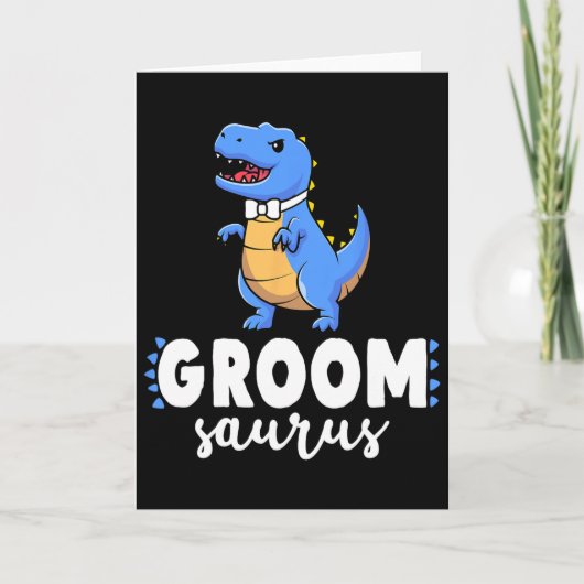 Bruidegom Saurus Dinosaur Verlovings Huwelijk Kopp Kaart (Voorkant)