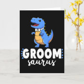 Bruidegom Saurus Dinosaur Verlovings Huwelijk Kopp Kaart (Gele Bloem)