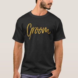 Bruidegom Schattige Gouden Huwelijk Om Klaar te Ma T-shirt