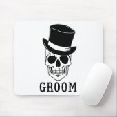 Bruidegom schedel met Pet bruid Halloween bruiloft Muismat (Met muis)
